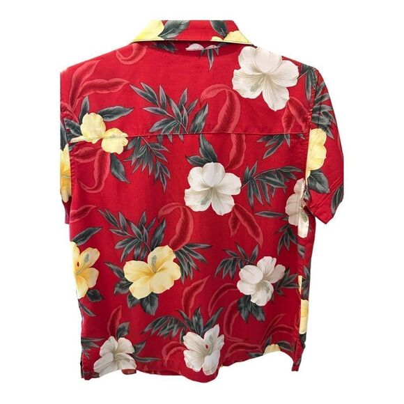 Hawaiian Aloha VTG Sunset Cove Where Dreams Are Made Red Hibiscus Rayon - Picture 9 of 12